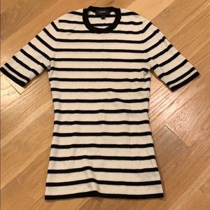 Theory Striped Merino Wool Top P